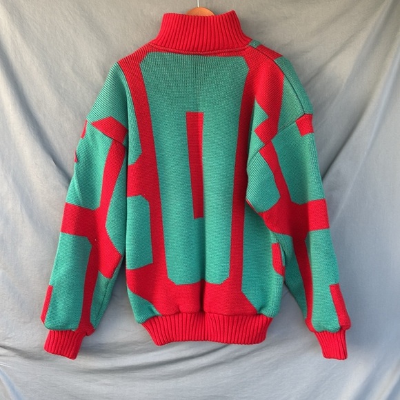 EUC Vintage SOS Sports Wear Of Sweden Heavy Knit Sweater Pullover MEDIUM - Picture 4 of 6